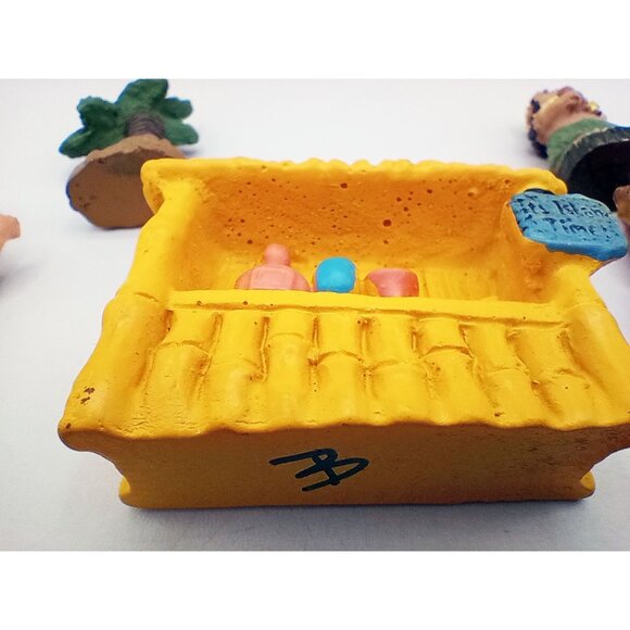 Fairy Garden Gnome Tiki Bar Hula Dancer Flamingos Ukulele Palm Tree 7 Piece Set - Picture 14 of 14